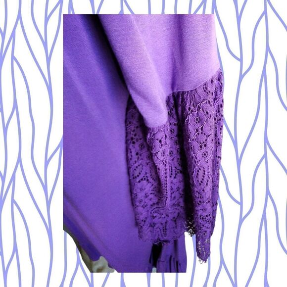 DRESS  Cut out SHOULDER MIDI COLLEN LOPEZ  Purple Large NEVER WORN - Picture 4 of 12